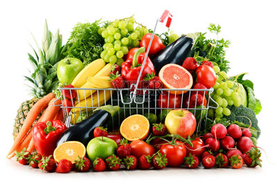 购物篮,白色,蔬菜,水果,有机食品